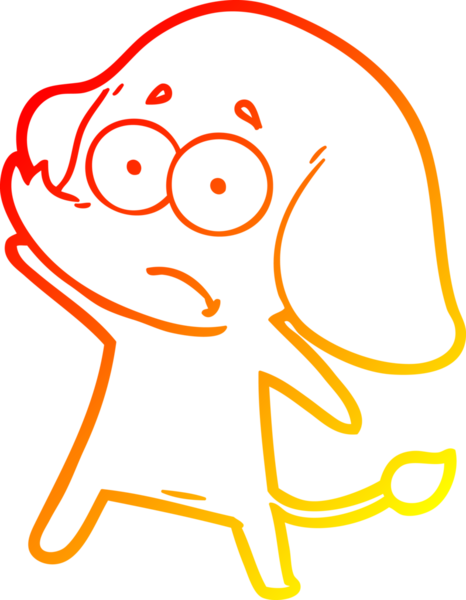 Bir insan tarafından çizilmiş, belirsiz bir filin sıcak çizgi çizimi.