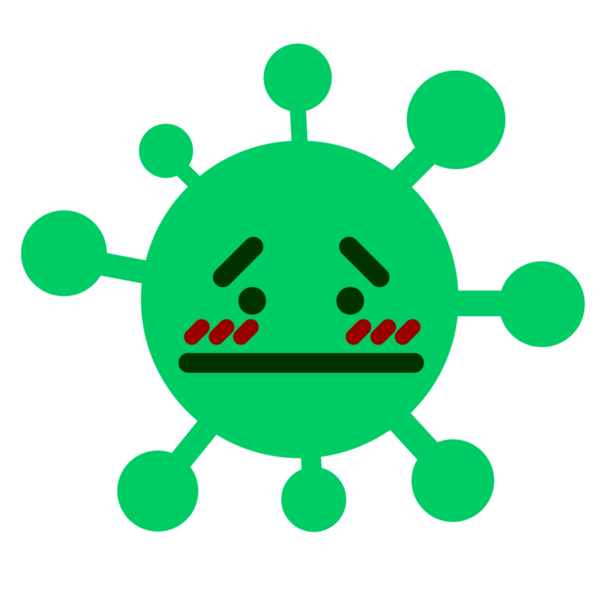 Bir insan tarafından çizilmiş mide bulandırıcı bir virüs.