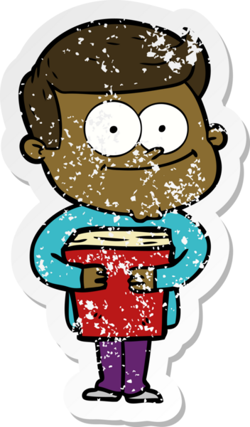 Bir insan tarafından çizilmiş mutlu bir adamın sıkıntılı çıkartması.