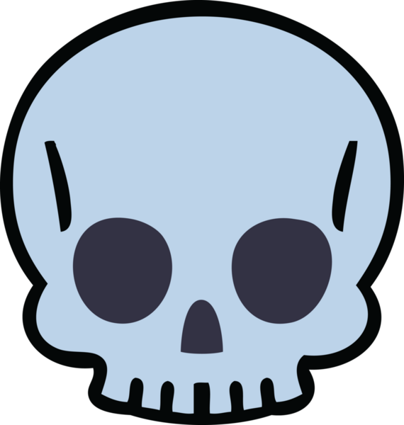 Bir insan tarafından çizilmiş tuhaf bir kafatası.