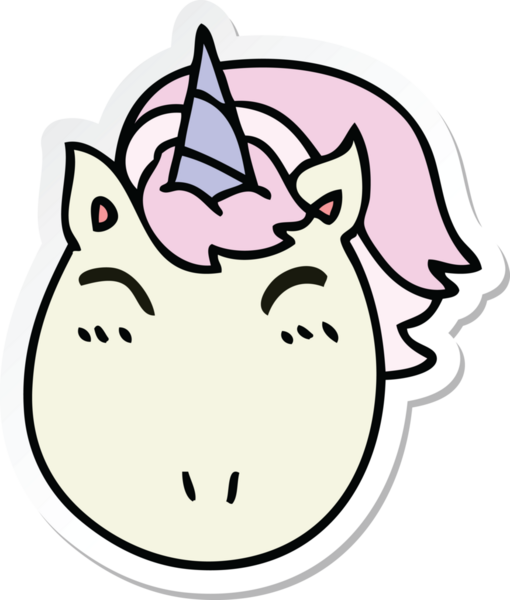 Bir insan tarafından çizilmiş tek boynuzlu atın garip bir el yazısı.