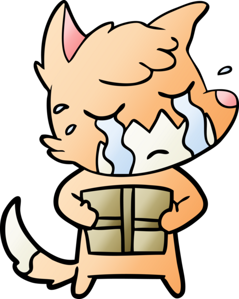 Bir insan tarafından çizilmiş ağlayan tilki çizgi filmi.