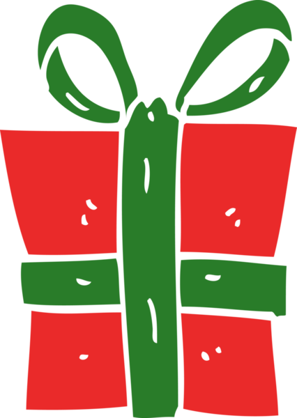 Bir insan tarafından çizilmiş düz renk çizgi film hediyesi