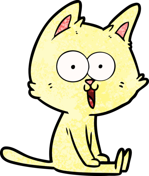 Bir insan tarafından çizilmiş komik çizgi film kedisi.