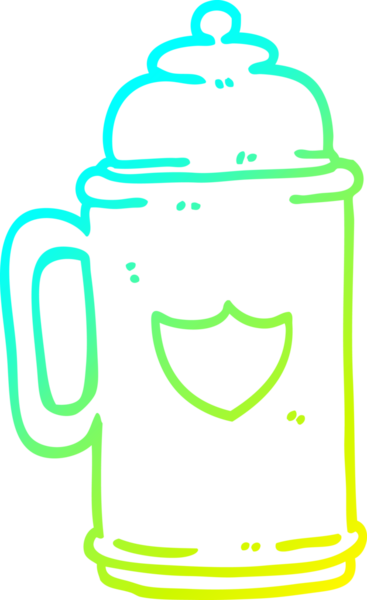 Bir insan tarafından çizilen geleneksel bira tankardının soğuk gradyan çizimi