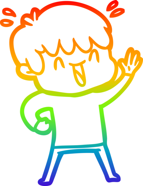 Gökkuşağının gradyan çizimi bir insan tarafından çizilmiş bir çizgi film karakteri.