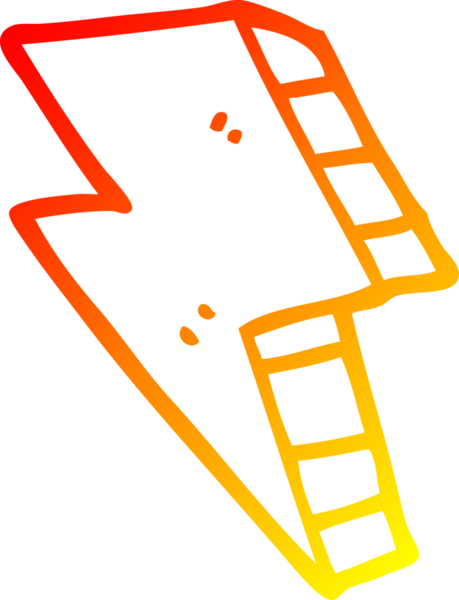 Bir insan tarafından çizilmiş bir çizgi film yıldırımının sıcak çizgi çizimi