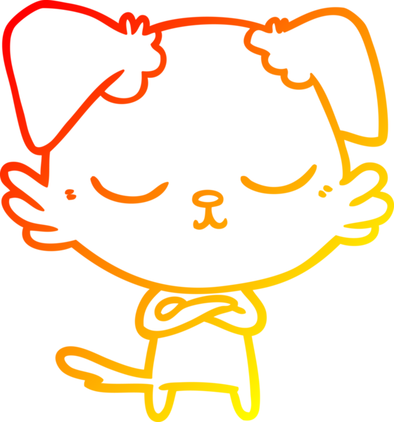 Bir insan tarafından çizilmiş sevimli bir köpeğin sıcak çizgi çizgisi.