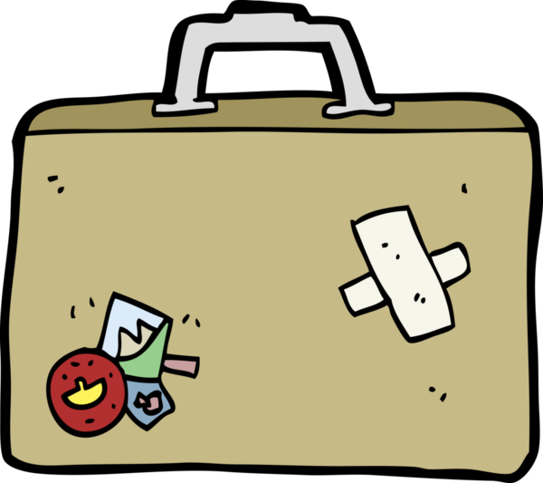 bir insan tarafından çizilmiş bir bavul.