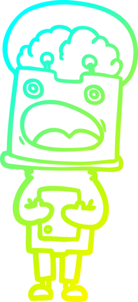 Bir insan tarafından çizilmiş soğuk gradyan robot çizimi