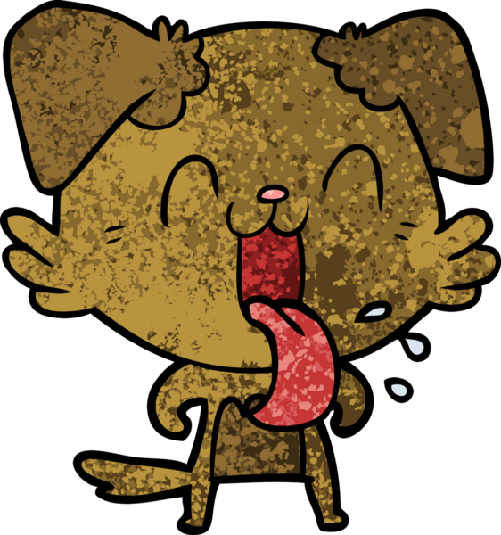 Bir insan tarafından çizilmiş nefes nefese bir köpek.