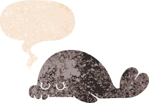 grunge ile konuşma balonu ile karikatür mühür sıkıntılı retro stil bir insan tarafından çizilmiş