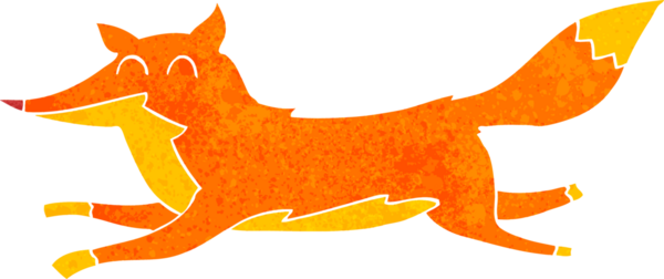 Bir insan tarafından çizilmiş tilki çizgi filmi.