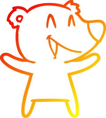 Bir insan tarafından çizilmiş gülen ayı karikatürü.