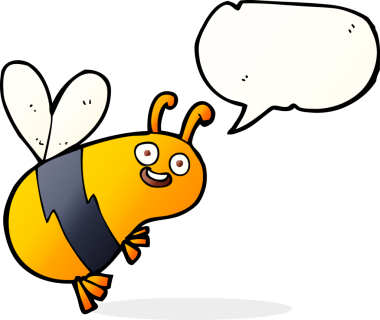 Bir insan tarafından çizilmiş konuşma balonlu komik çizgi film arısı