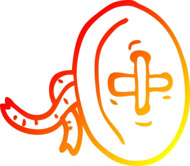 Bir insan tarafından çizilmiş eski bir karikatürün sıcak çizgi çizimi