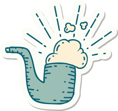 Bir insan tarafından çizilmiş dövme stili sigara piposu.