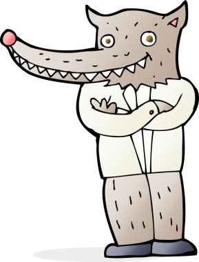 Bir insan tarafından çizilmiş bir kurt adam.