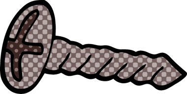 Bir insan tarafından çizilmiş karikatür metal vida