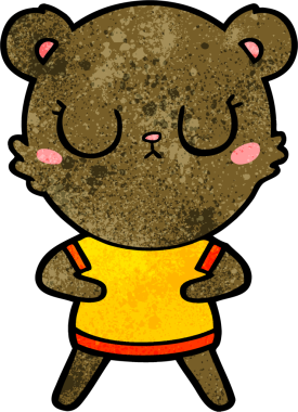 Bir insan tarafından çizilmiş barışçıl çizgi film ayısı.