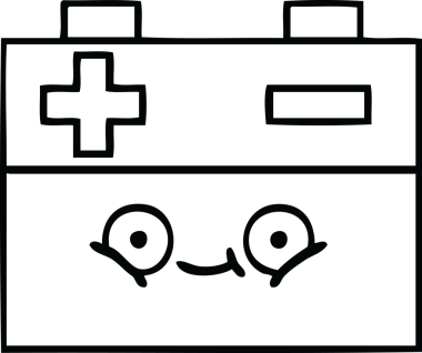 Bir insan tarafından çizilmiş araba aküsünün çizgi çizimi