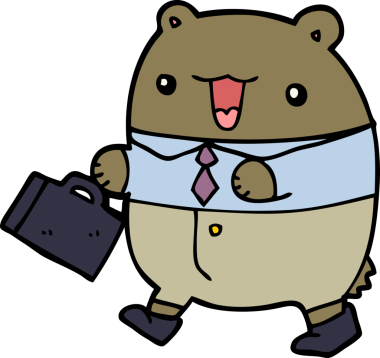 Bir insan tarafından çizilmiş şirin çizgi film iş ayısı.