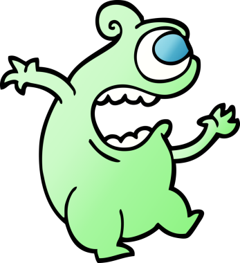 vektör eğrisi çizimi bir insan tarafından çizilmiş yeşil çizgi film