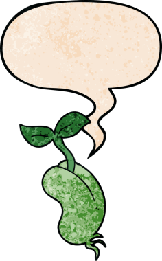 bir insan tarafından çizilmiş, konuşma baloncuklu çizgi film tohumu.