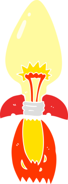 Bir insan tarafından çizilmiş harika bir roket gemisinin düz renk çizimi