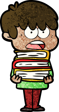 Bir insan tarafından çizilmiş endişeli çizgi film çocuğu.