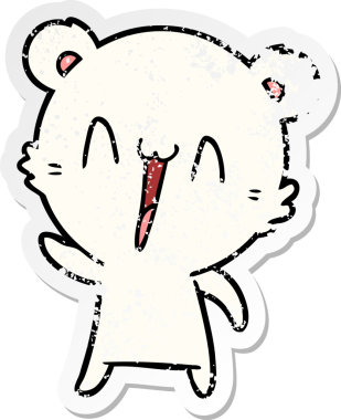 Bir insan tarafından çizilmiş mutlu bir kutup ayısı karikatürü.