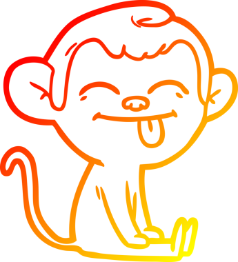 Bir insan tarafından çizilmiş komik bir maymun çizgi çizimi.