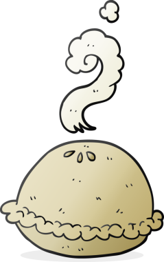 Bir insan tarafından çizilmiş serbest çizim sıcak turta.