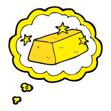 Bir insan tarafından çizilmiş serbest çizim baloncuk altın.