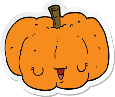 Bir insan tarafından çizilmiş bir balkabağı çıkartması.