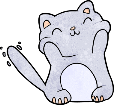 Bir insan tarafından çizilmiş çok güzel bir çizgi film kedisi.