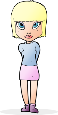 Bir insan tarafından çizilmiş karikatür kadın.