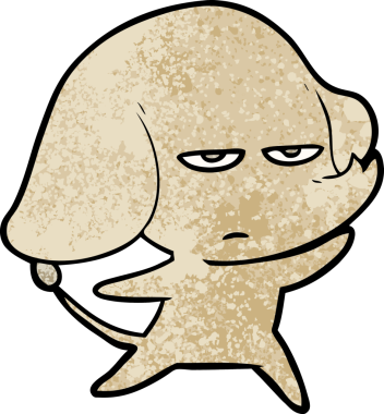 Bir insan tarafından çizilmiş kızgın bir fil.