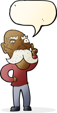 Bir insan tarafından çizilen konuşma baloncuğuyla yaşlı bir adamı sinirlendiren çizgi film.