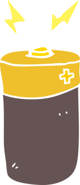 Bir insan tarafından çizilmiş düz renk çizgi film pili