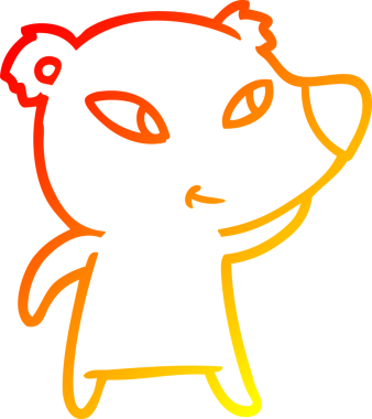 Bir insan tarafından çizilmiş sevimli bir ayının sıcak çizgi çizgisi.