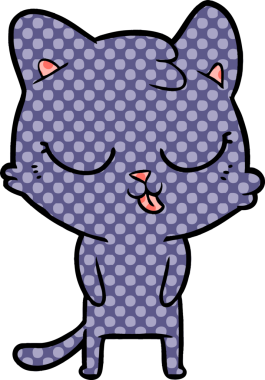 Bir insan tarafından çizilmiş çizgi film kedisi.