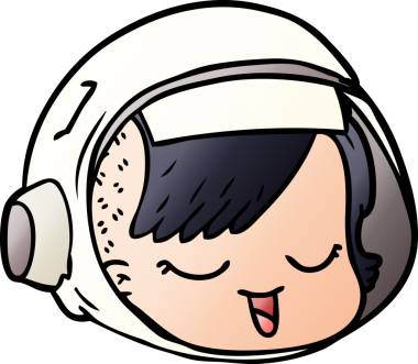 Bir insan tarafından çizilmiş astronot yüzü.