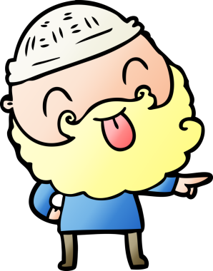 Bir insan tarafından çizilmiş sakallı bir adam.