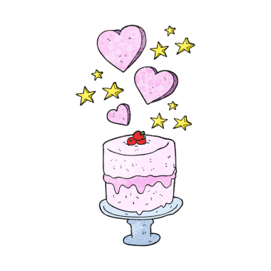 Bir insan tarafından çizilmiş el yapımı çizgi film pastası.