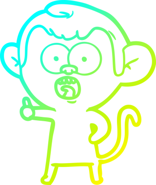 Bir insan tarafından çizilmiş bir çizgi filmin soğuk gradyan çizimi.