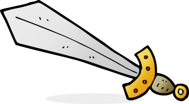 Bir insan tarafından çizilmiş bir kılıç.