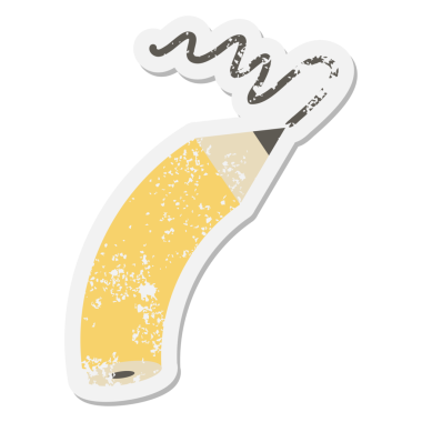 Bir insan tarafından çizilmiş kalem yazma grunge etiketi