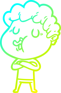 Bir insan tarafından çizilmiş bir çizgi film karakterinin çizimi.