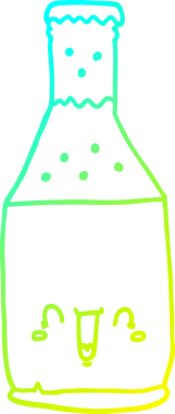 Bir insan tarafından çizilmiş bira şişesinin soğuk gradyan çizgisi.